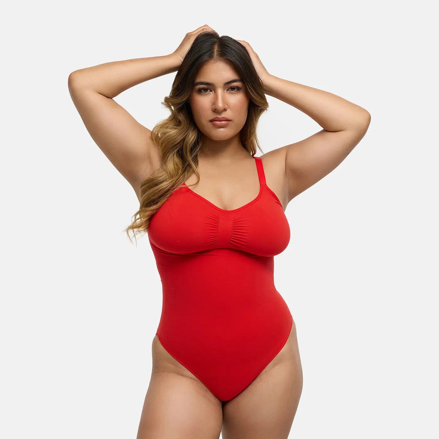 cfab (creamy fabrics) Shaping-Body Bodysuit Sculpting Shapewear mit Slip-Fire Red-4XL (1-tlg)