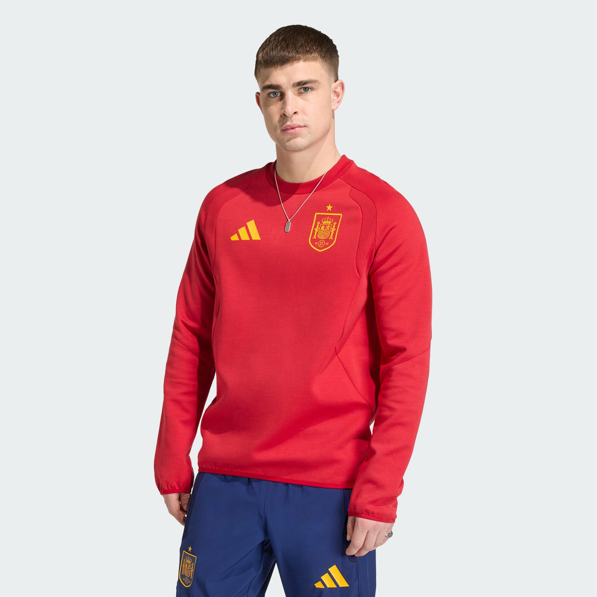 adidas Performance Fleecepullover SPANIEN TIRO TRAVEL PULLOVER, RUNDHALSAUSSCHNITT (1-tlg)