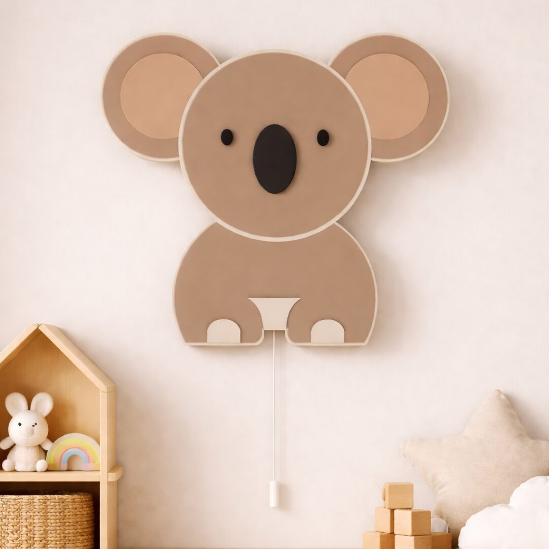 COZYCOLLECTIONS LED Wandleuchte Koala LED-Wandnachtlicht Kinderzimmer, LED, Warmweiß, Montessori-inspiriertes Koala-Nachtlicht in Naturtönen
