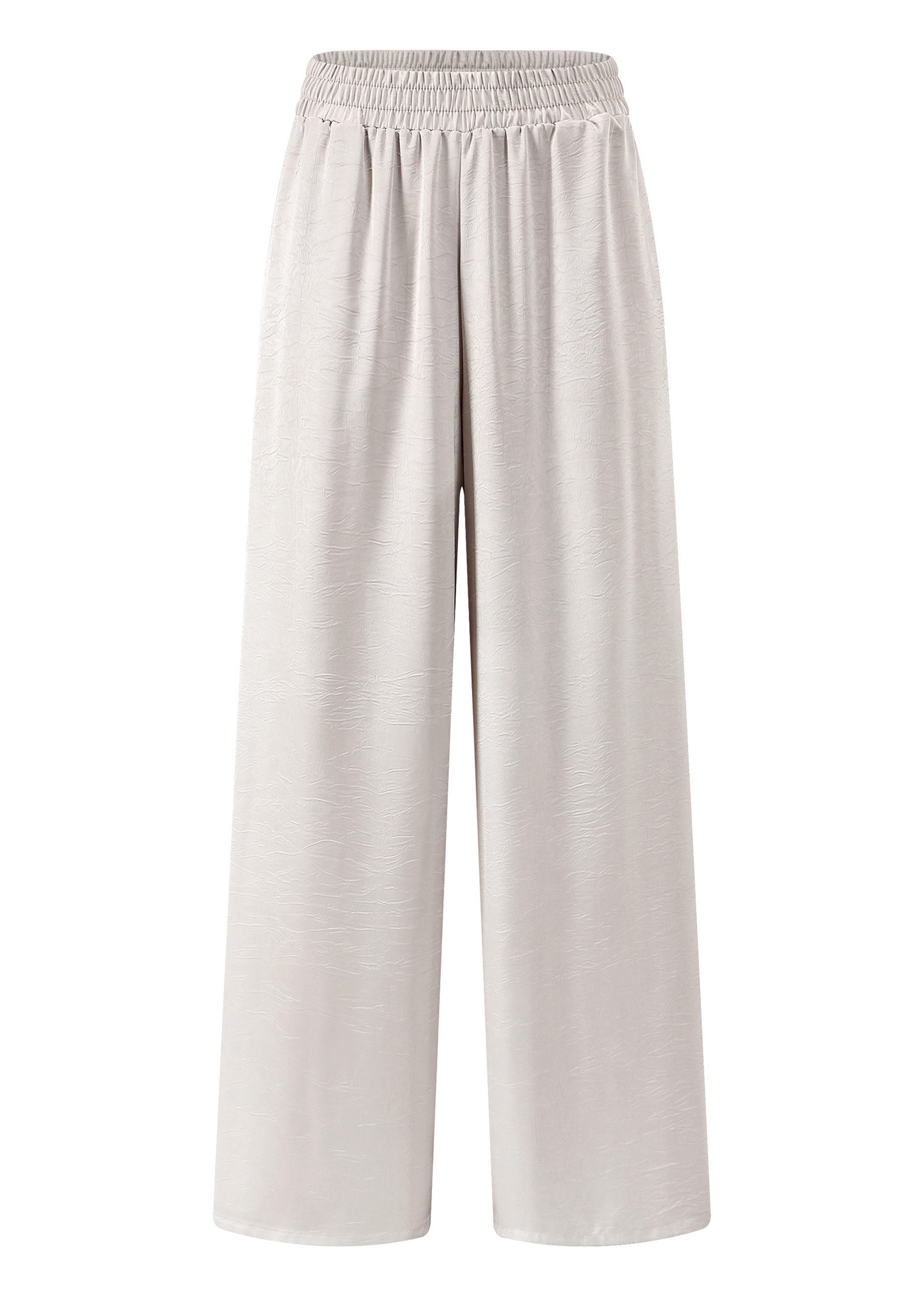 SASSYCLASSY Stoffhose Fließende Satin Stoffhose Damen mit Wide Leg Elegante günstig online kaufen