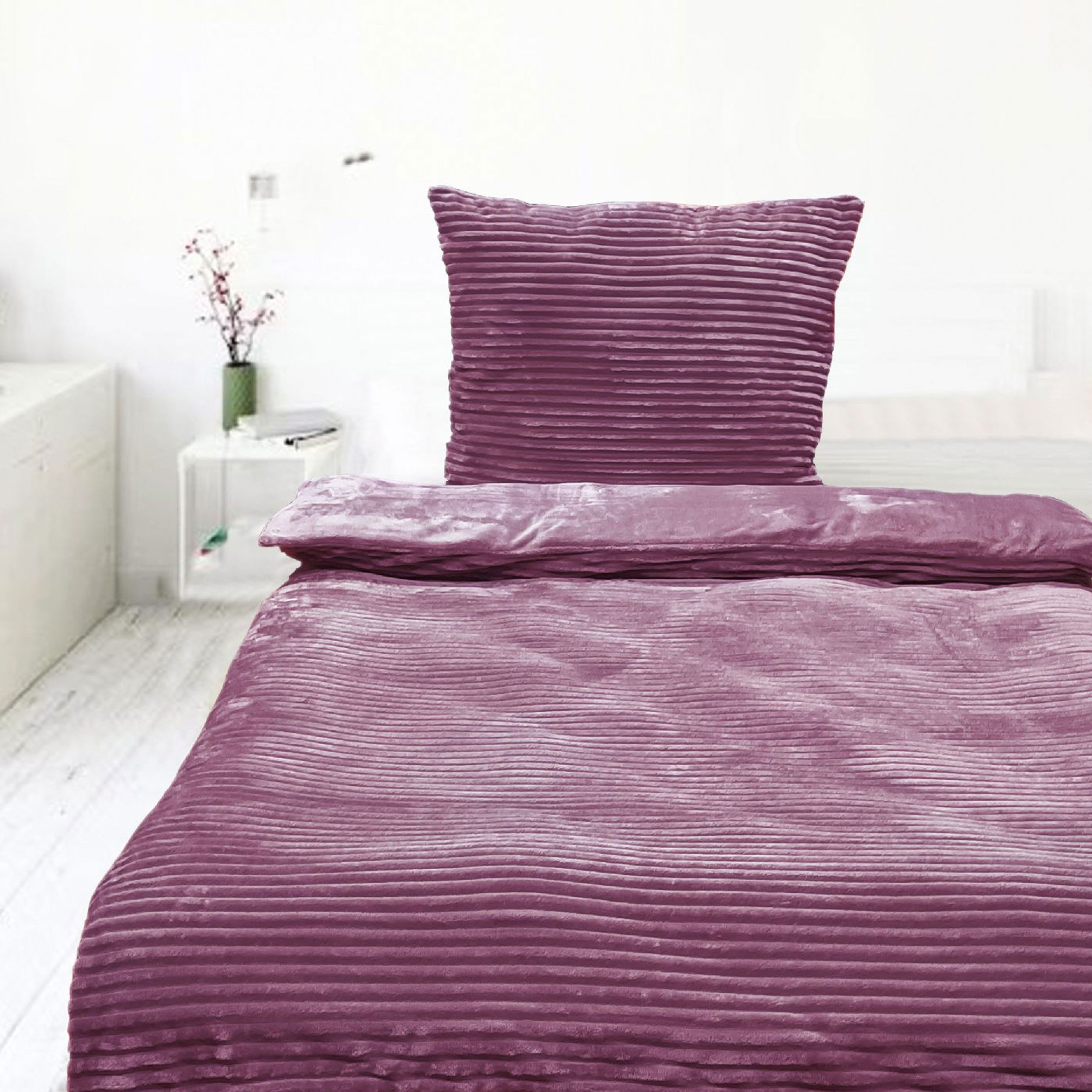 Casa Colori Bettwäsche Teddy Flausch Winterbettwäsche 135x200 cm, Fleece, 2 günstig online kaufen
