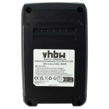 vhbw kompatibel mit Einhell TE-CB 18/180, TE-BJ 18, TE-CD 18 Akku Li-Ion 2000 mAh (18 V)