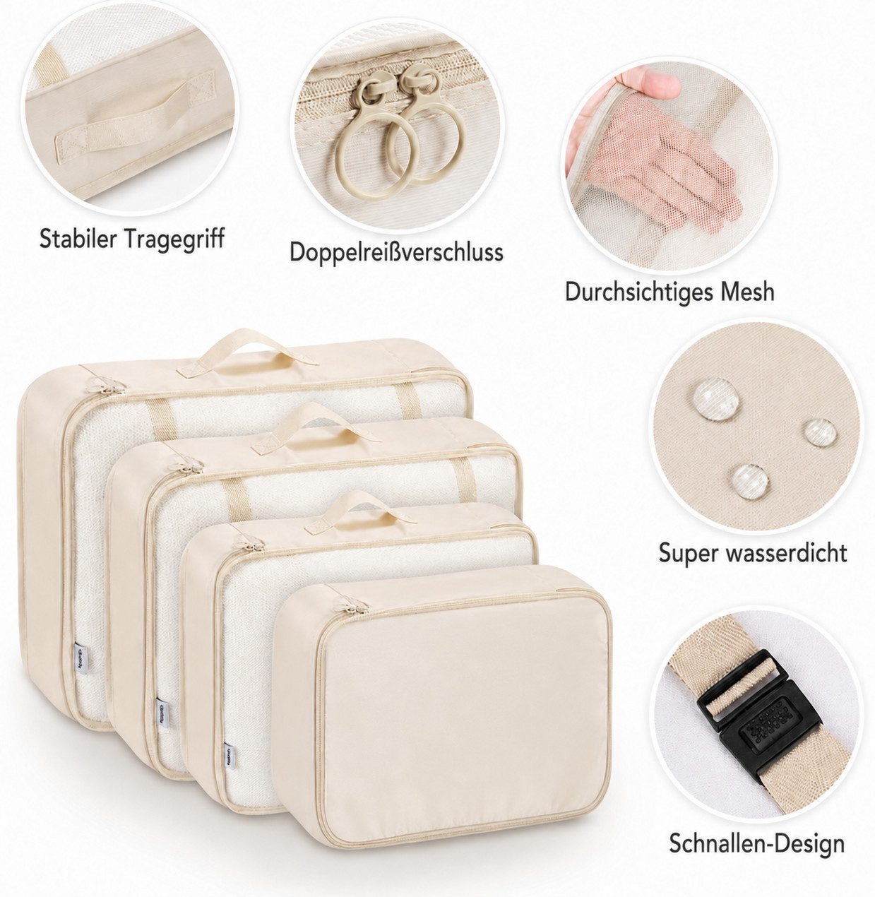 ibettertec Wäschesack Kofferorganizer 7-teiliges Set, Packing Cubes, Reise Packtaschen (Kofferorganizer Koffer Organizer Set 7-teiliges, Packing Cubes, Reise Pa – Bild 4 von 5