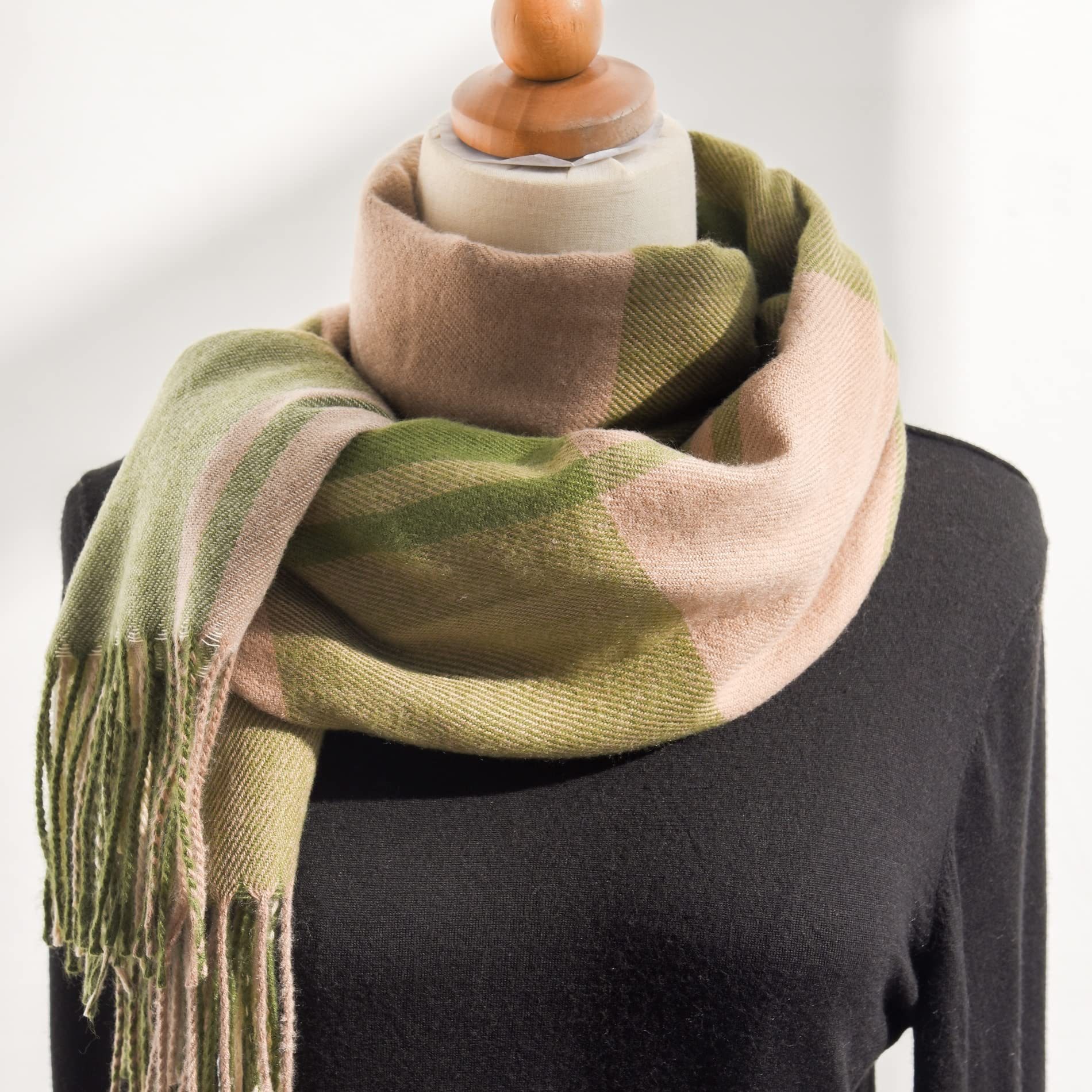 Coonoor Modeschal Damen Kariert Oversized Schal mit Fransen, Winterschal We günstig online kaufen