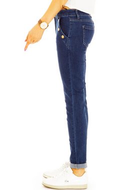be styled Slim-fit-Jeans Medium waist slim fit Jeans Hosen mit Knopfleisten - Damen - j3p mit Stretch-Anteil, Nieten, 4-Pocket-Style