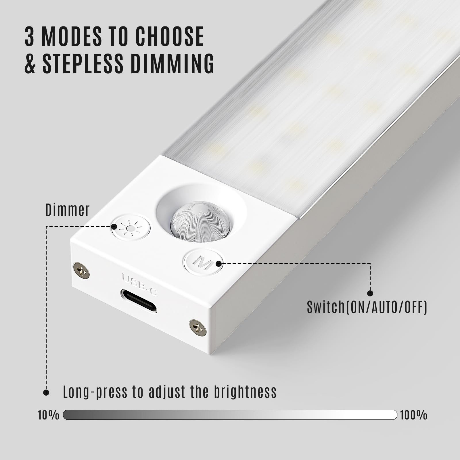 LQWELL LED Unterbauleuchte mit Bewegungsmelder, Dimmbar, Akku, USB-C Wieder günstig online kaufen