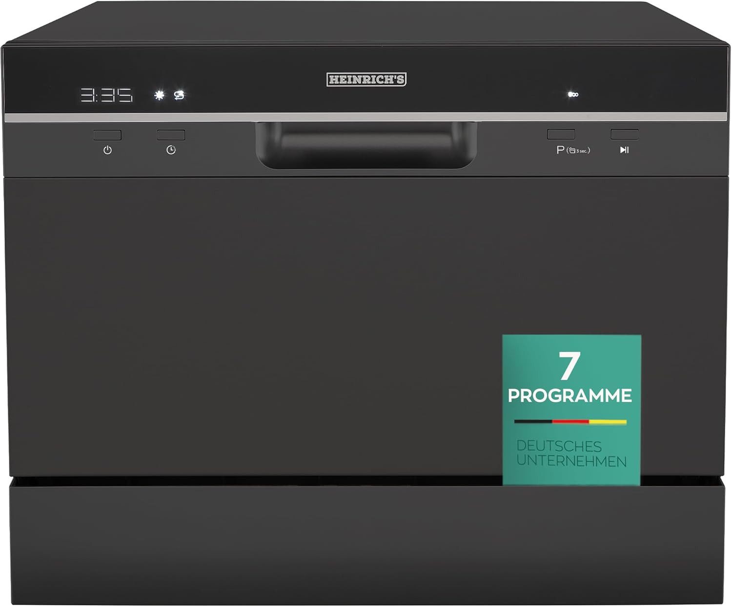 Heinrich´s Tischgeschirrspüler HTG 8840 schwarz, 6,5L Wasserverbrauch, mit Wasseranschluss