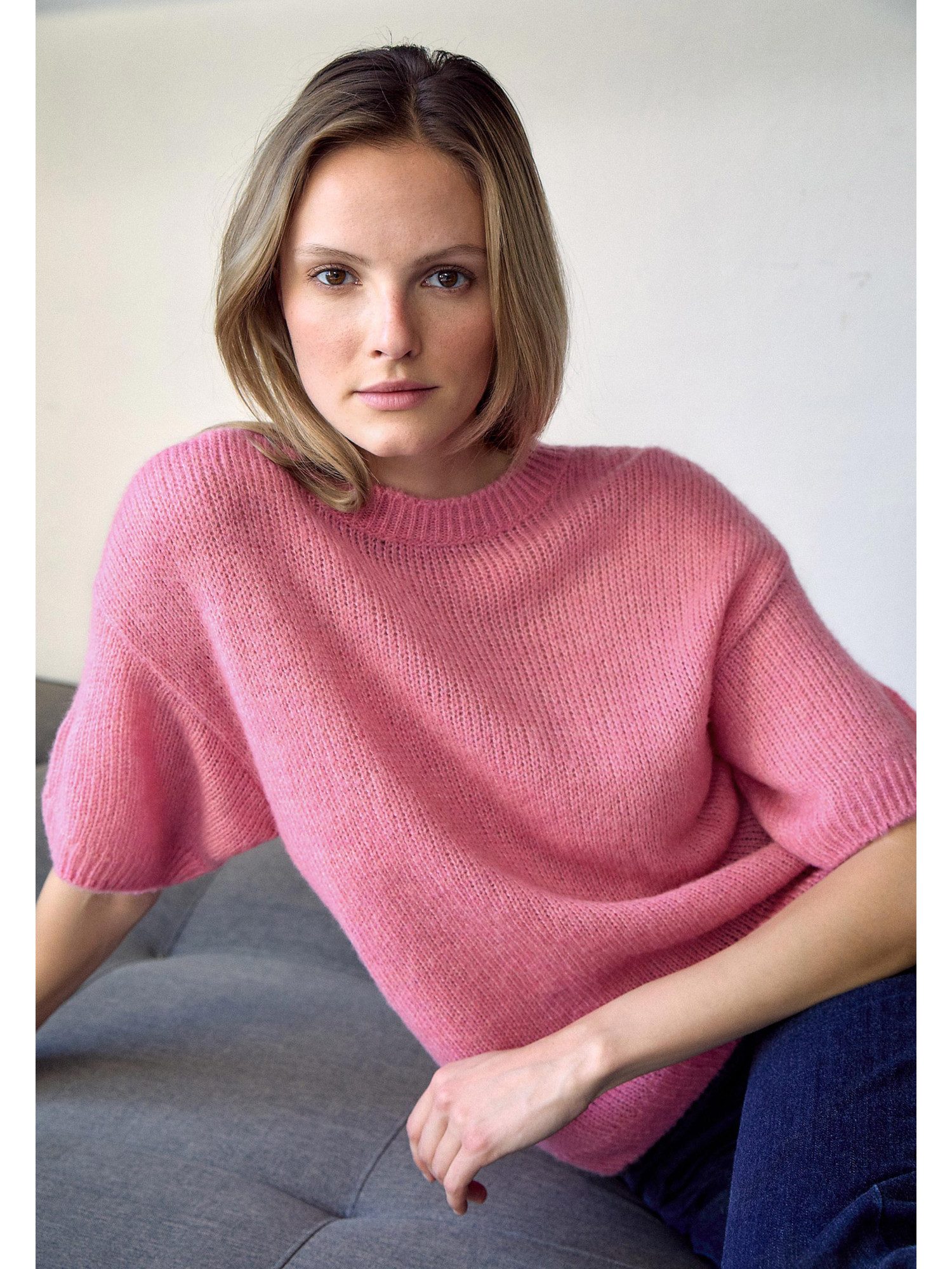 MORE&MORE Rundhalspullover oversized, leichter Strick günstig online kaufen