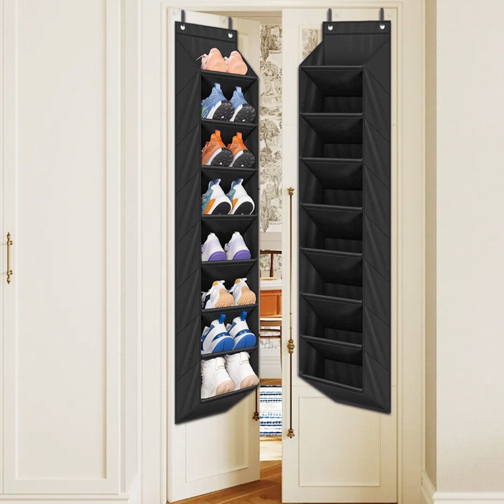 Coonoor Schuhregal Hängende Schuhaufbewahrung, Schuh-Organizer über der Tür, mit Haken-Schuhaufbewahrungsregal für Schuhe, Wohnaccessoires usw – Bild 3 von 4