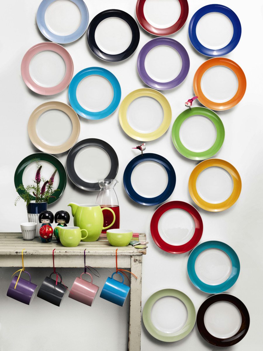 Thomas Porzellan Suppenteller Sunny Day Grey Suppenteller 23 cm, Teller Tief