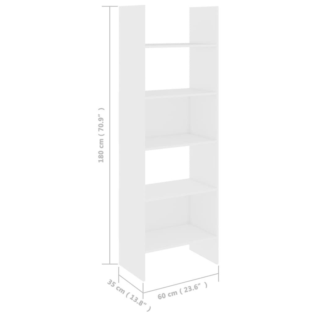 furnicato Bücherregal Weiß 60x35x180 cm Holzwerkstoff