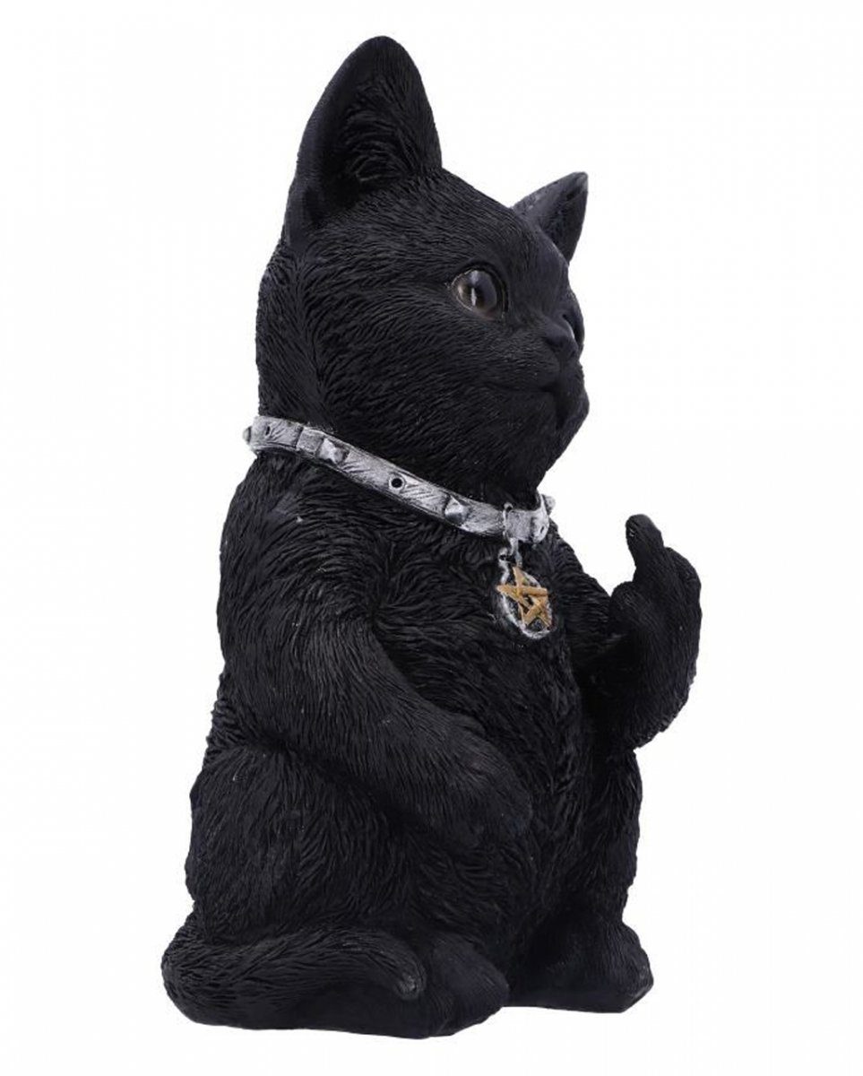 Horror-Shop Dekofigur Freche Cattitude Katze zeigt Mittelfinger als Goth – Bild 4 von 5