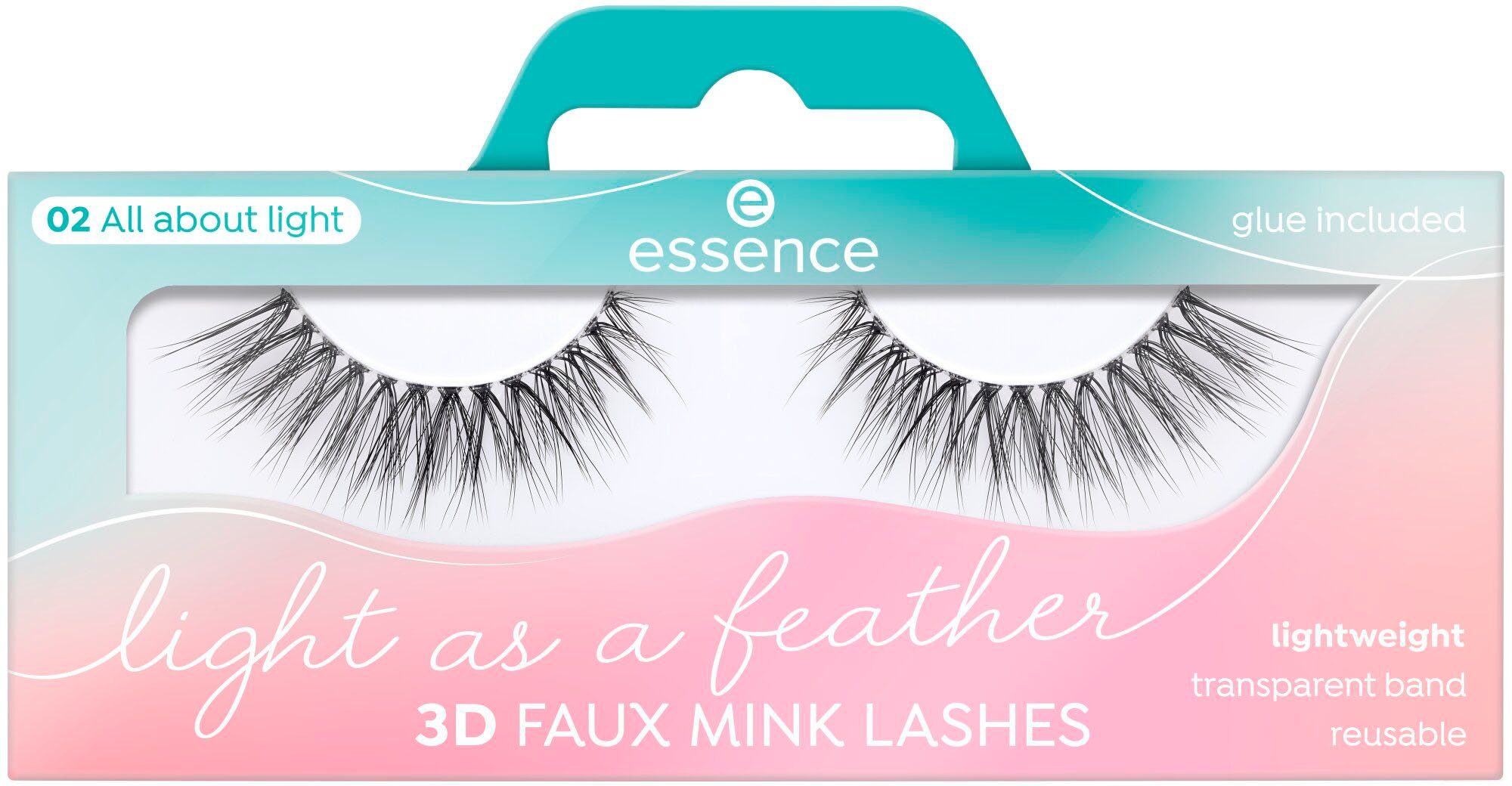 lashes, 4 mink feather faux Essence Light Set, Bandwimpern a as tlg. 3D