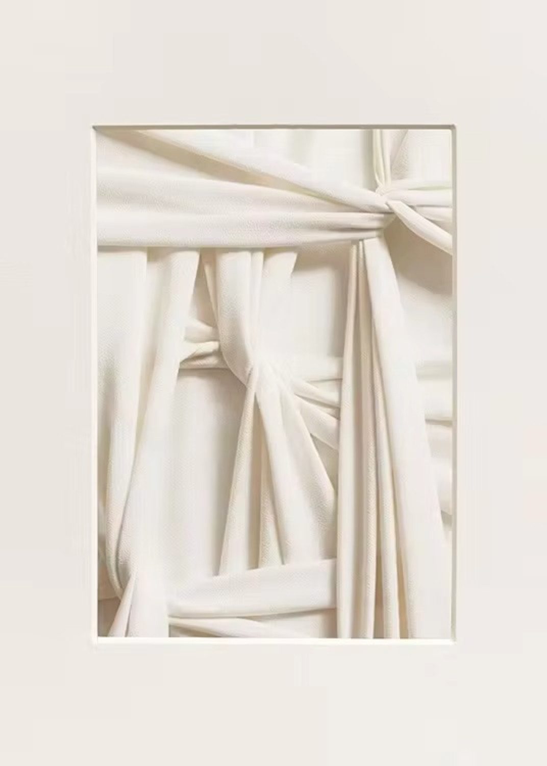 TPFLiving Kunstdruck OHNE RAHMEN, Bnordic Art - Abstrakte Formen und Linien in 3D Wirkung - (Leinwandbild XXL), Farben: Farben: beige, weiß -Größe: 20x30cm