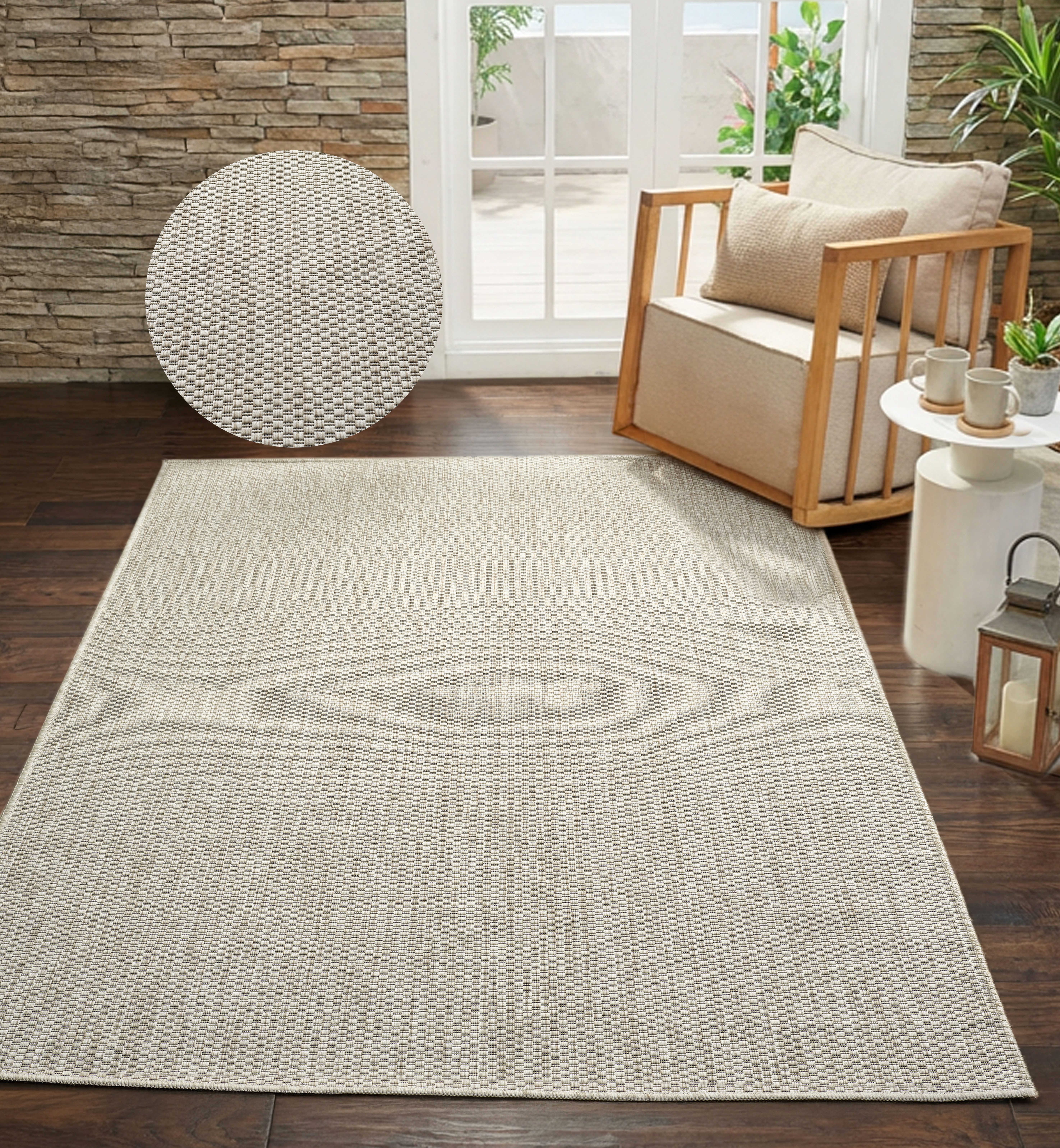 Bruno Banani Teppich Venezia, auch als Läufer, rechteckig, Höhe: 4 mm, In- und Outdoor geeignet, Sisal-Optik, Wetterfest & UV-beständig