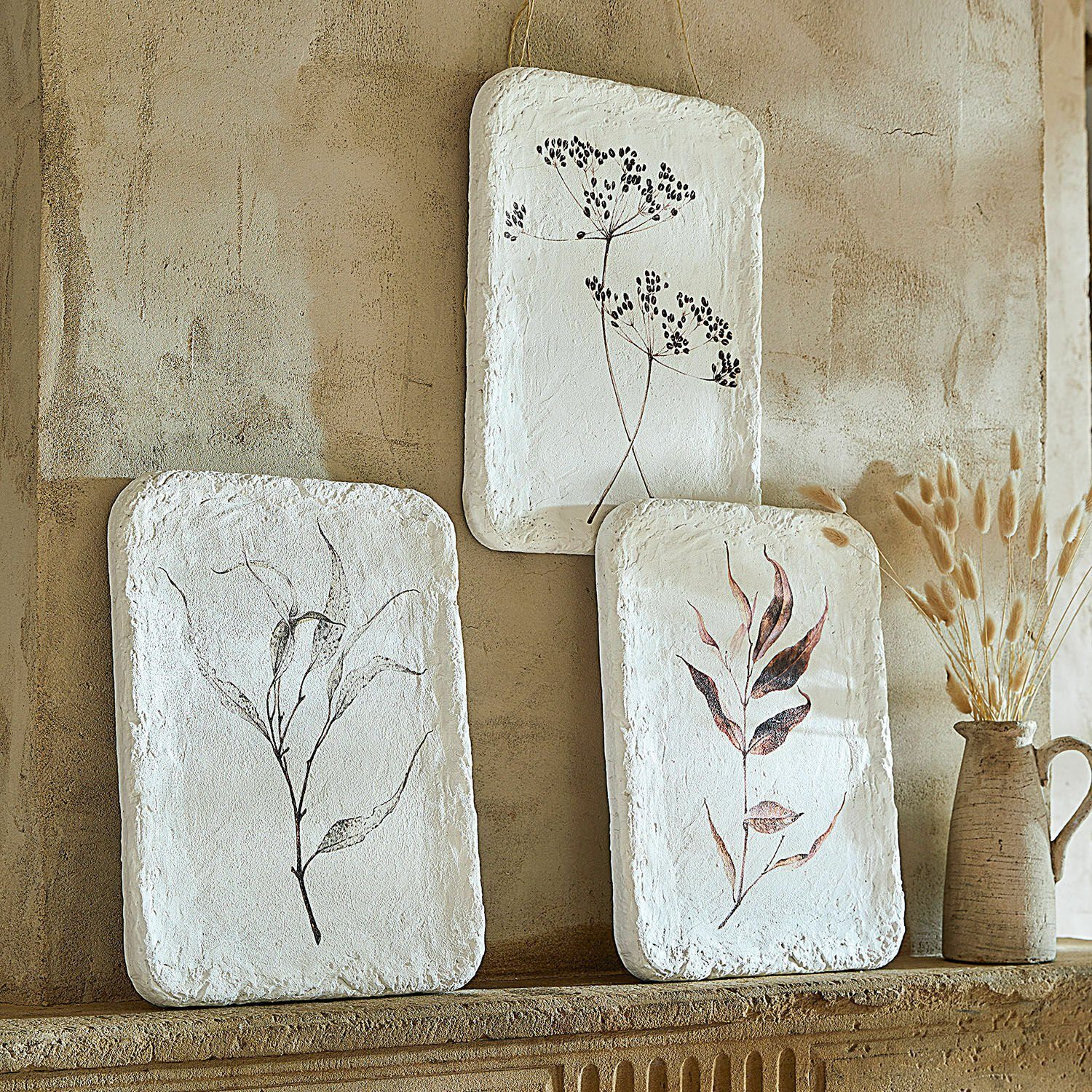 Mirabeau Wanddekoobjekt Bild 3er Set Hillsdale weiß günstig online kaufen