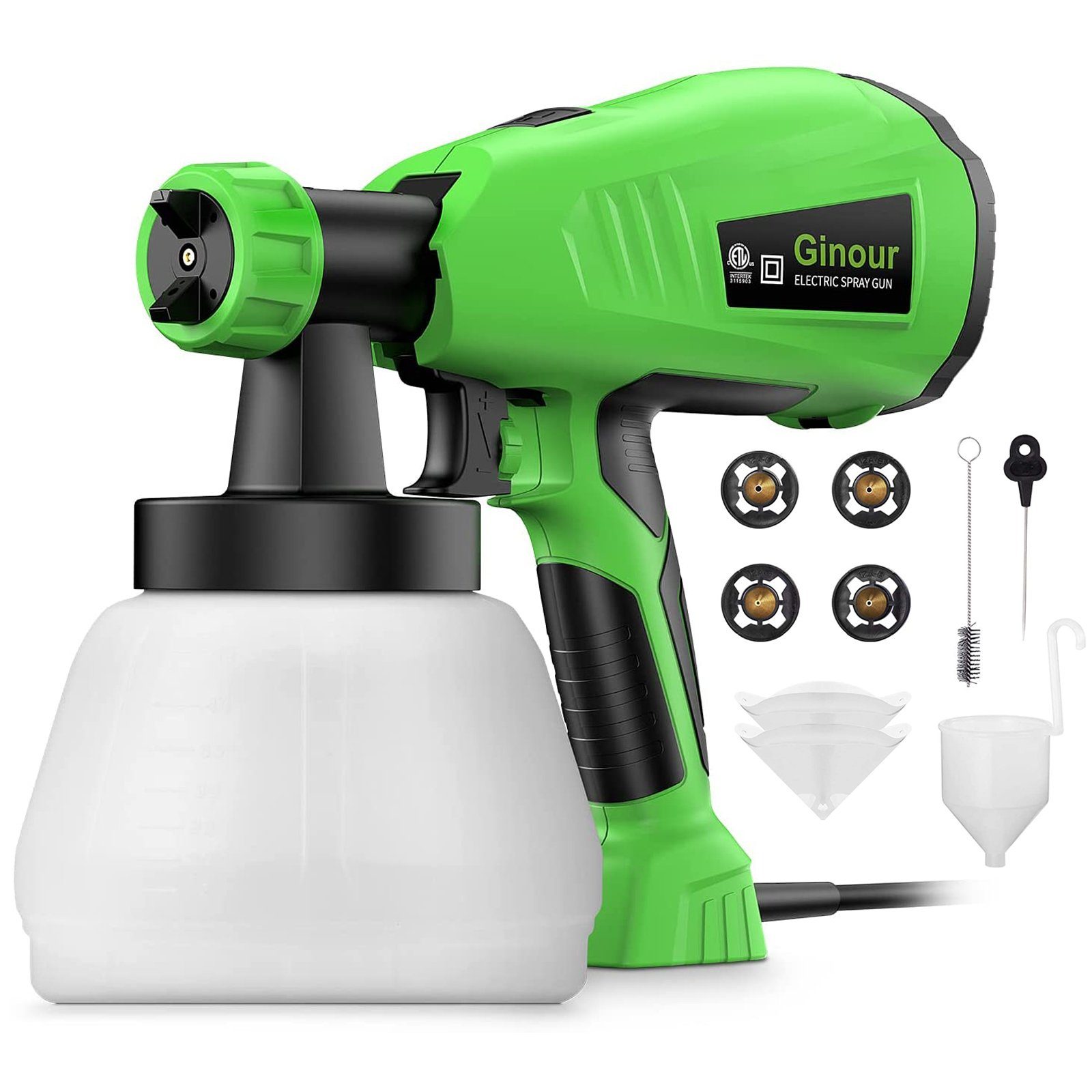 Farbsprühgerät 400W HVLP Farbspritzgerät mit 1300ml große Kapazität