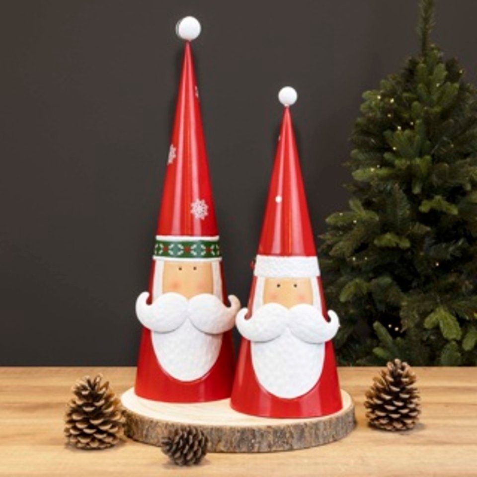 Dekofigur Deko-Figur Weihnachtsmann 2-teilig ca. 14x14x49cm /11x11x39cm