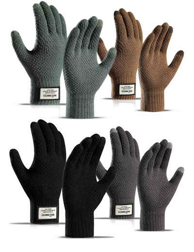 Alster Herz Strickhandschuhe Winter Touchscreen Handschuhe mit Futter, A0351