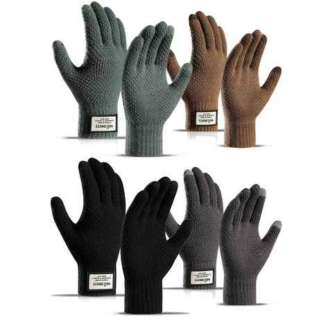 Alster Herz Strickhandschuhe Winter Touchscreen Handschuhe mit Futter, A0351