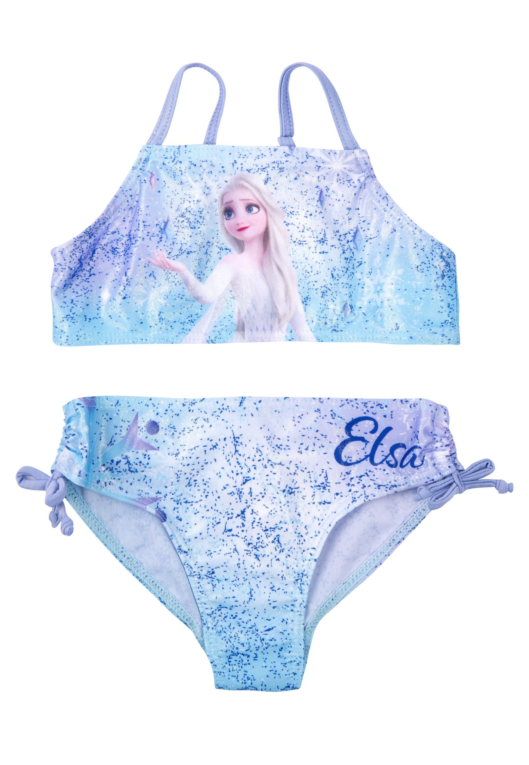 United Labels® Bustier-Bikini Die Eiskönigin Bikini für Mädchen - Elsa Frozen Zweiteiler Blau