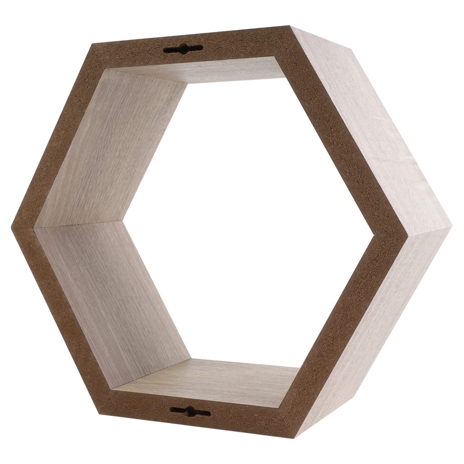 Domax Wandregal Wand‑Regal Sechseck Eiche dekoratives Wandboard in sechseckiger Form – Bild 4 von 4