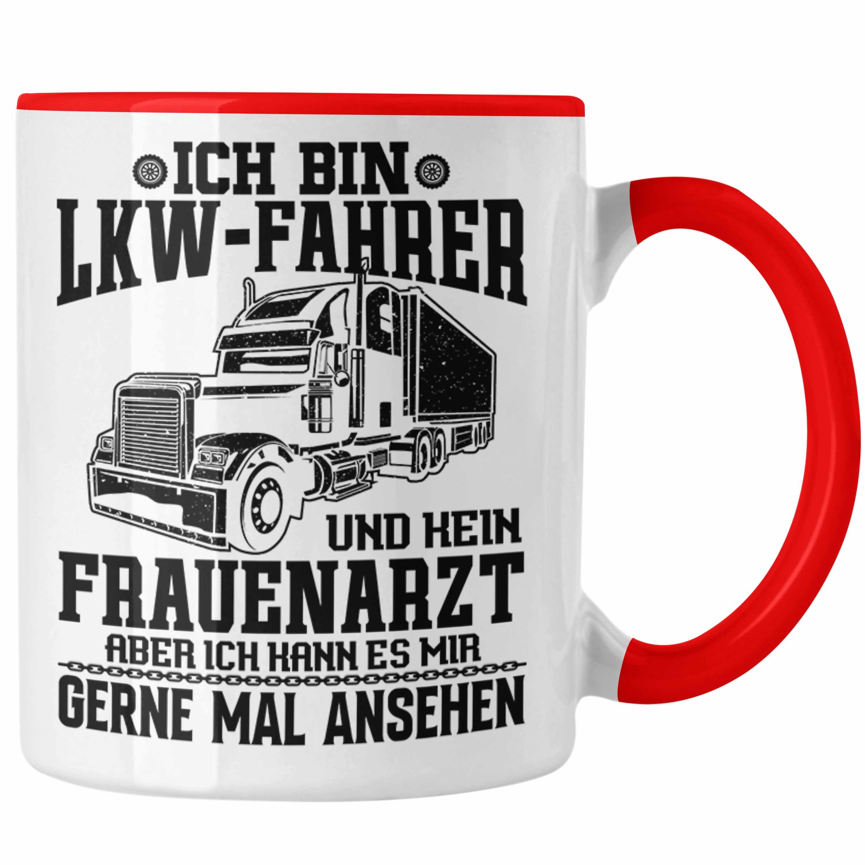 Trendation Tasse Trendation - LKW Fahrer Tasse Geschenk Lustiger Spruch Geschenkidee für Männer LKW Fahren Rot