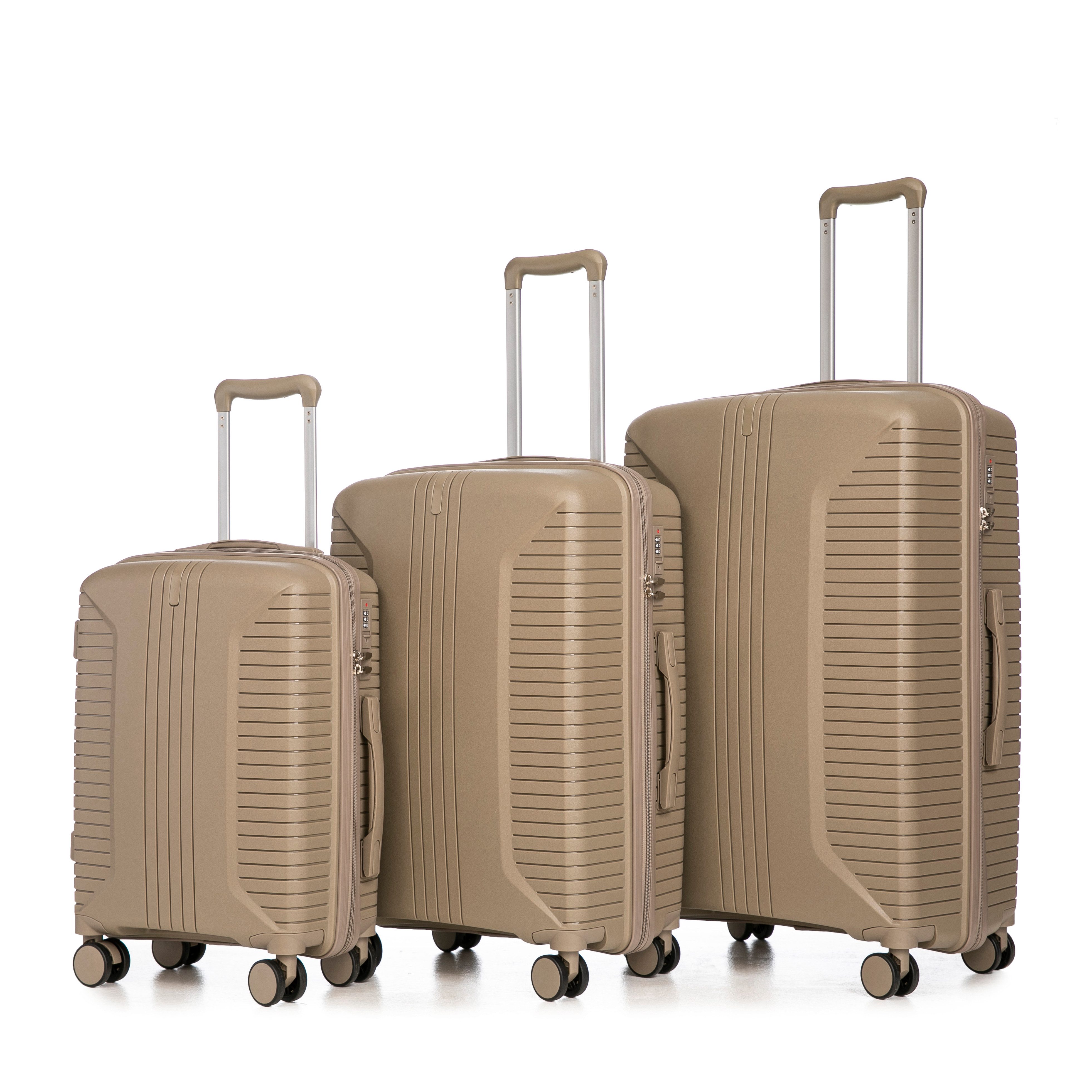 Rolipo Trolleyset PP-Spinner-Kofferset, Hartschalenkoffer 20/24/28", 4 Rollen, (3 tlg), mit 360°-Rollen, Zahlenschloss, Haken
