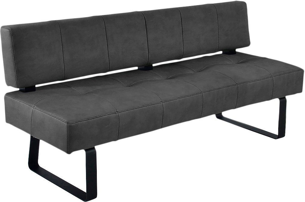 K+W Komfort & Wohnen Polsterbank Spider II, Sitzsteppung, bequem durch Sandwichbauweise, Metallkufe in schwarz