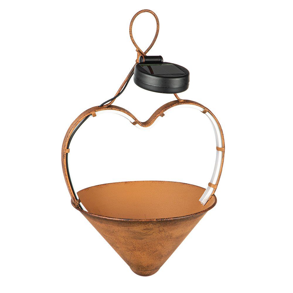 Haushalt International LED Solarleuchte, LED-Leuchtmittel fest verbaut, Warmweiß, Solarlampe Blumenampel Außenleuchte Hängelampe rost Herz Design LED. € 27,99