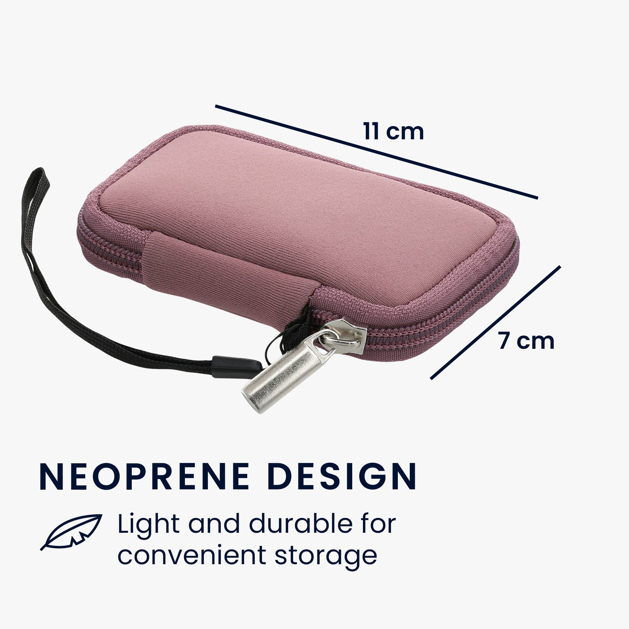 kwmobile Kopfhörer-Schutzhülle In-Ear Kopfhörer Tasche Hülle aus Neopren mit Innentasche für Zubehör, Kleine Aufbewahrungstasche für In Ear Headphones – Bild 2 von 5