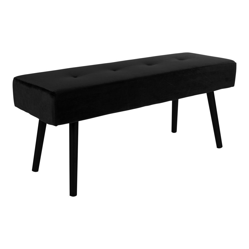 LebensWohnArt Sitzbank Elegante Bank BISKY schwarz Samt ca. 100cm