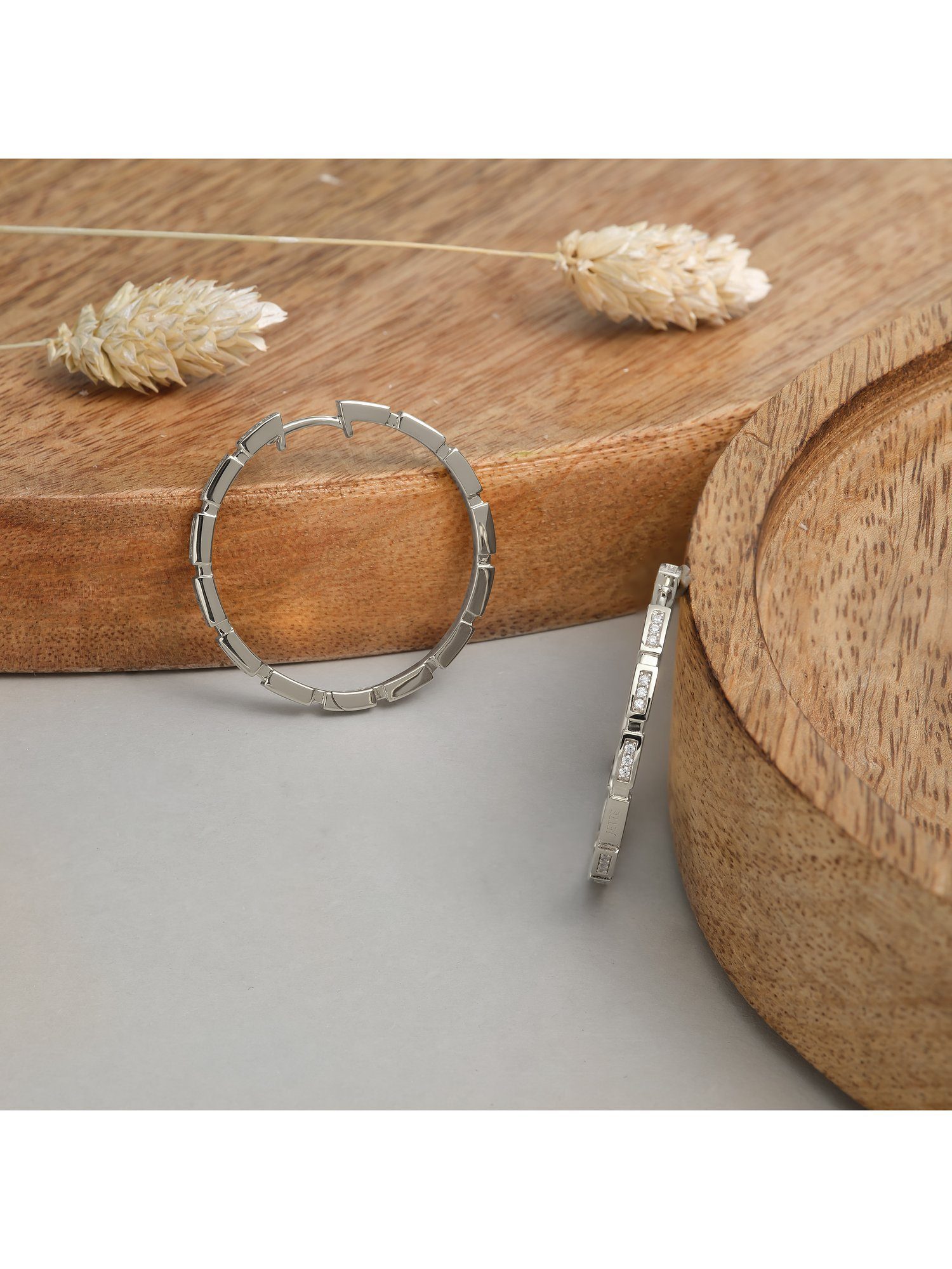 JETTE Paar Creolen JETTE Damen-Creolen 925er Silber 72 Zirkonia (Paar), MOS günstig online kaufen