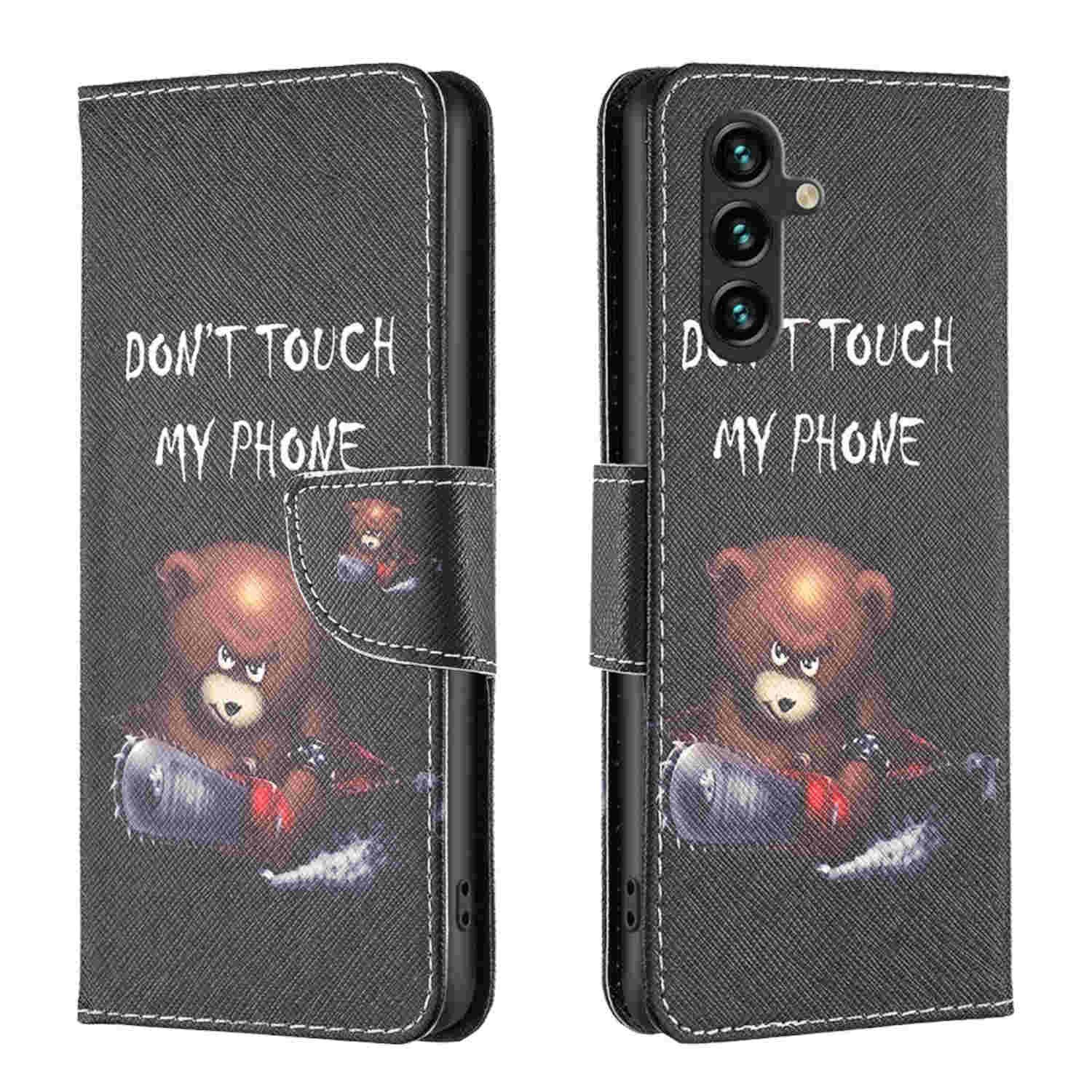 Wigento Handyhülle Für Samsung Galaxy A55 Kunstleder Schutz Tasche Hülle Book Motiv 1