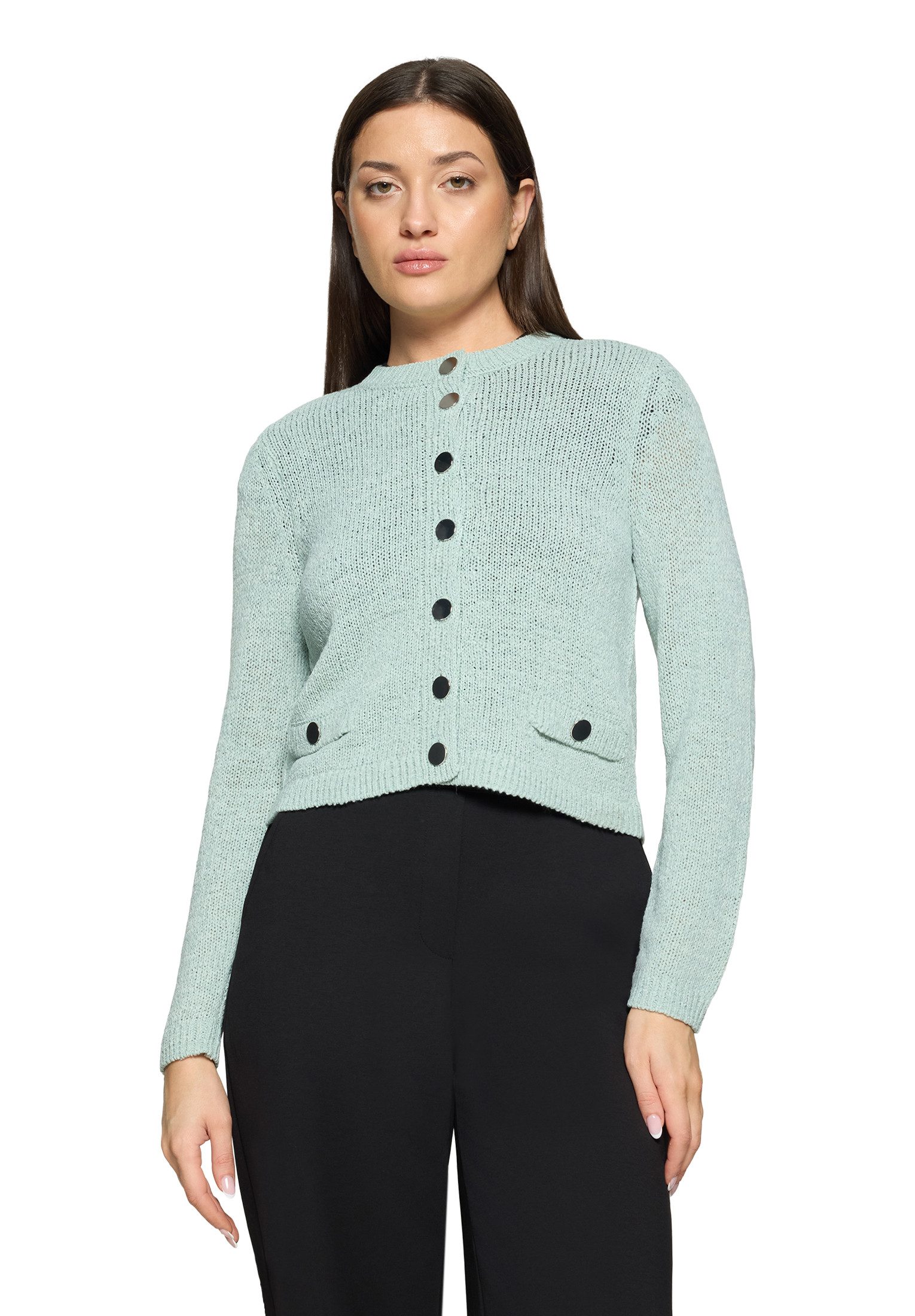 Strickjacke Damen mit aufgesetzten Taschen