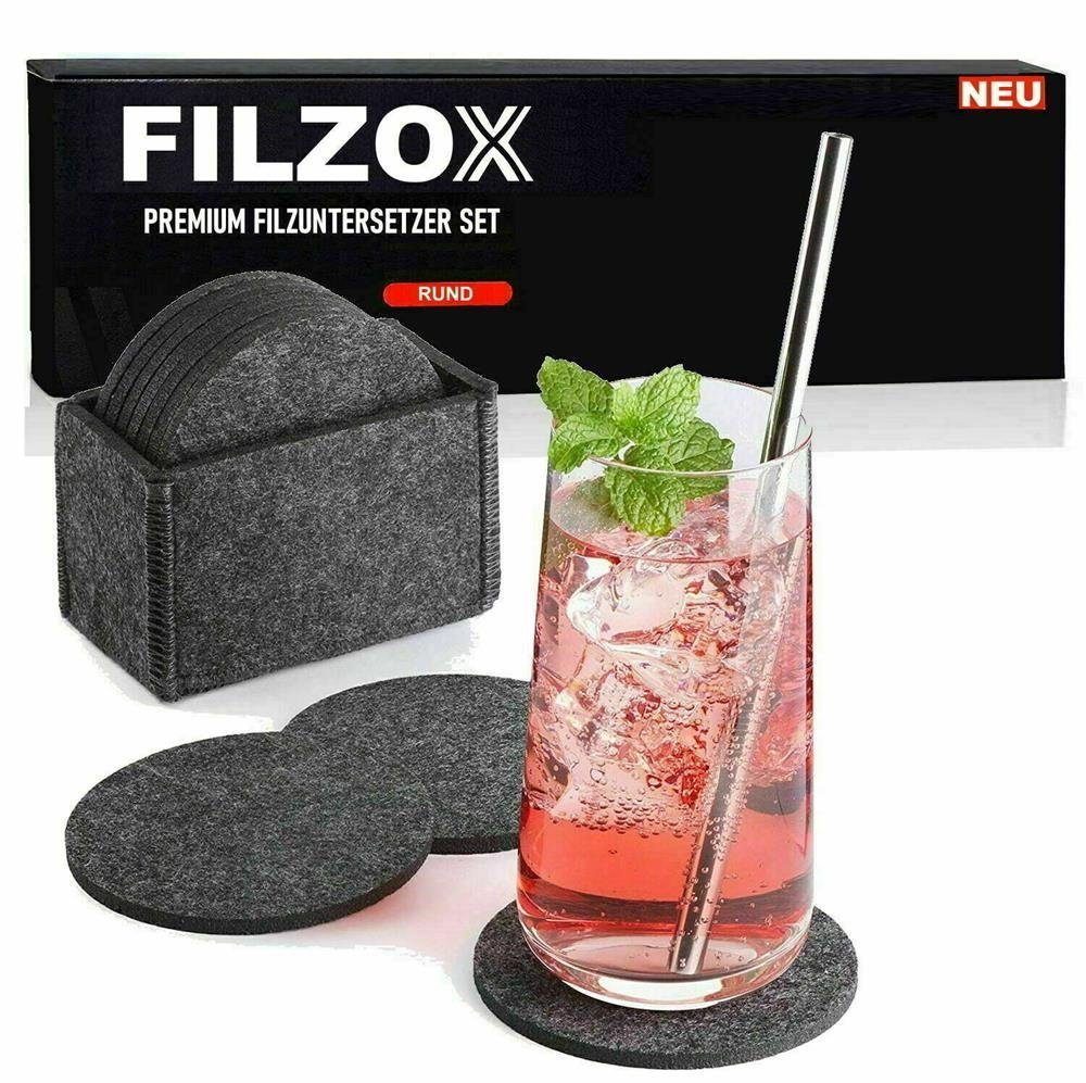 MAVURA Getränkeuntersetzer Getränke Glasuntersetzer Premium für rund [11teiliges Set] Filzuntersetzer Set Filz Design Tischuntersetzer Untersetzer Glas FILZOX Getränke