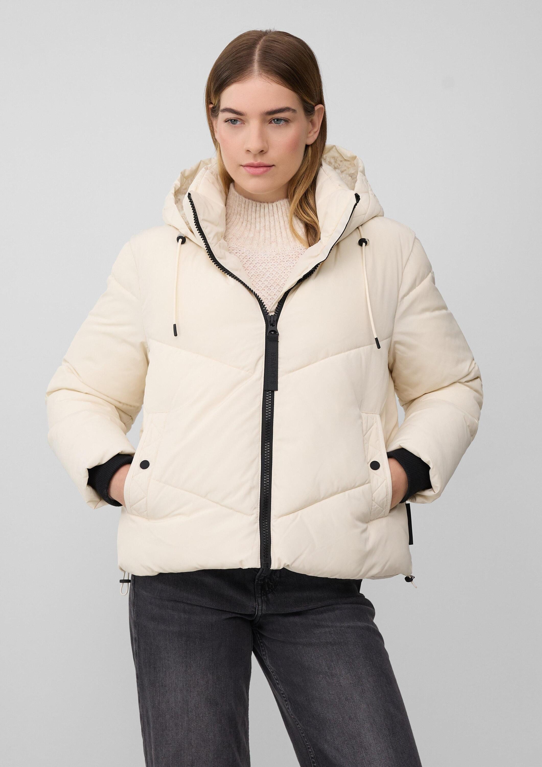 s.Oliver Winterjacke Outdoor-Jacke Wärmende Pufferjacke mit gefütterter Teddyplüsch-Kapuze