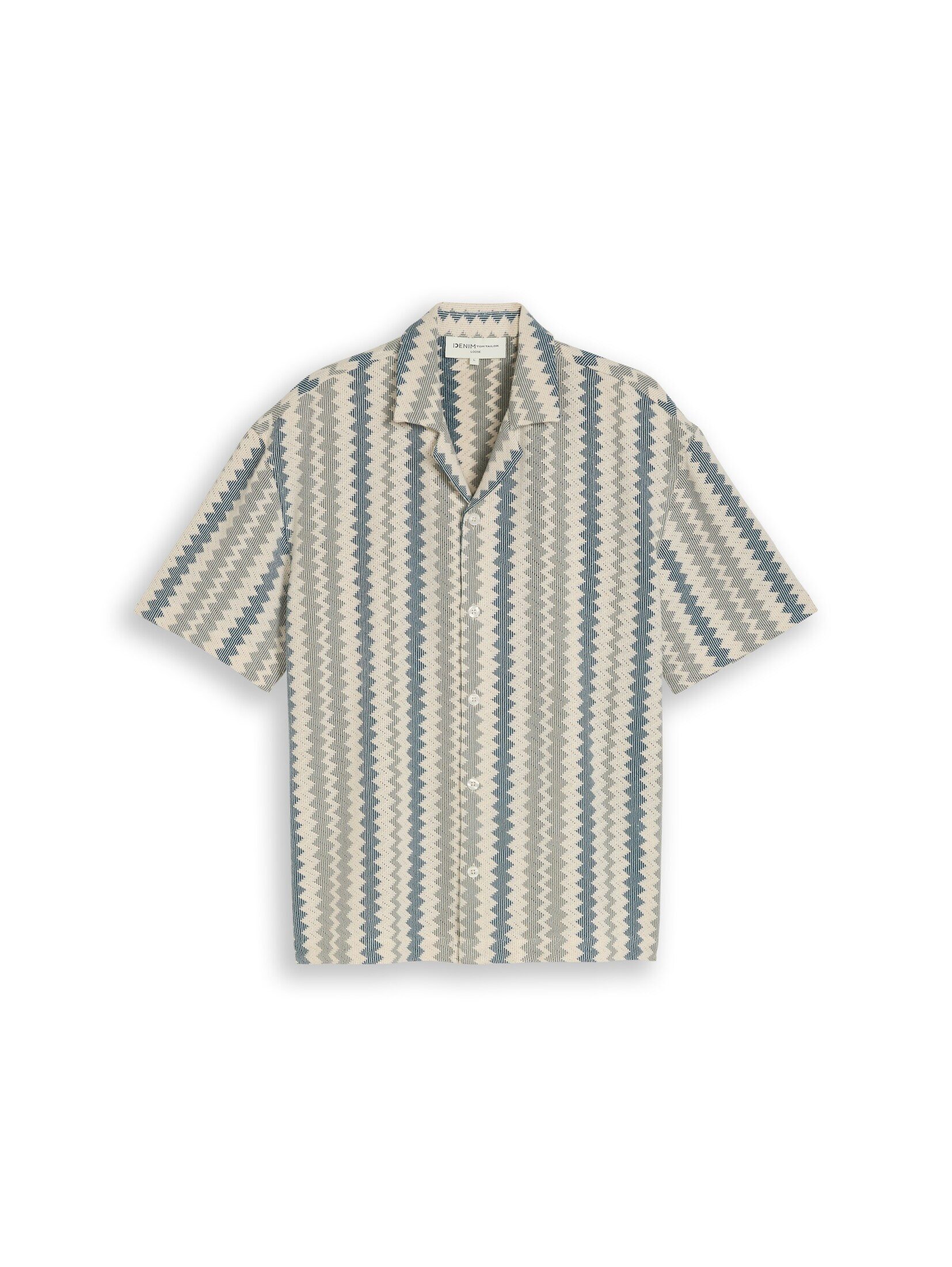 TOM TAILOR Denim Kurzarmhemd Blusen & Shirts Loose Fit Resort Kurzarmhemd in Häkel-Optik