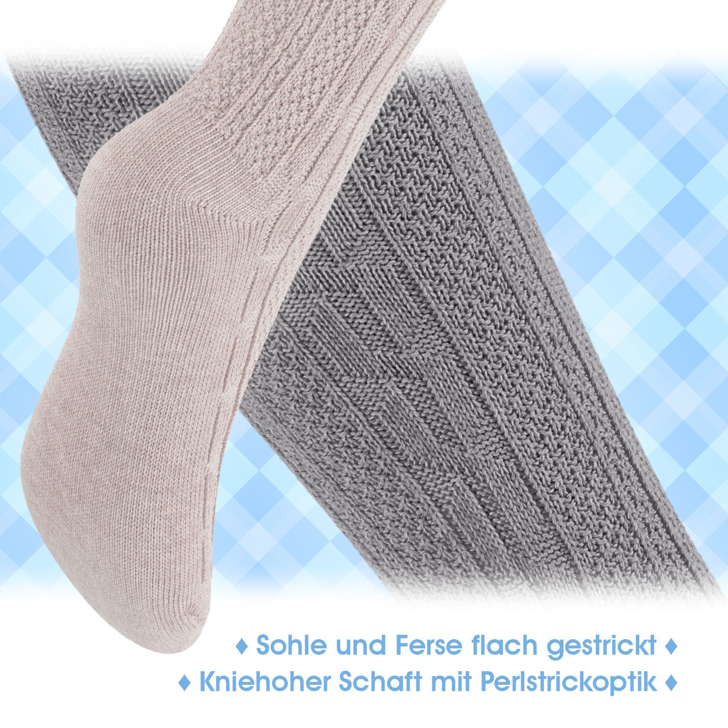 celodoro Trachtensocken Damen & Herren Trachten Oktoberfest Wiesn Kniestrümpfe (2 Paar)
