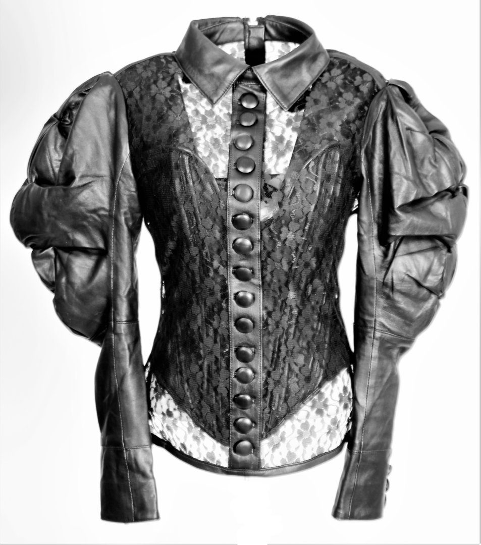 Be Noble Spitzenbluse Jessica Mega coole Bluse mit viel Spitze und Leder