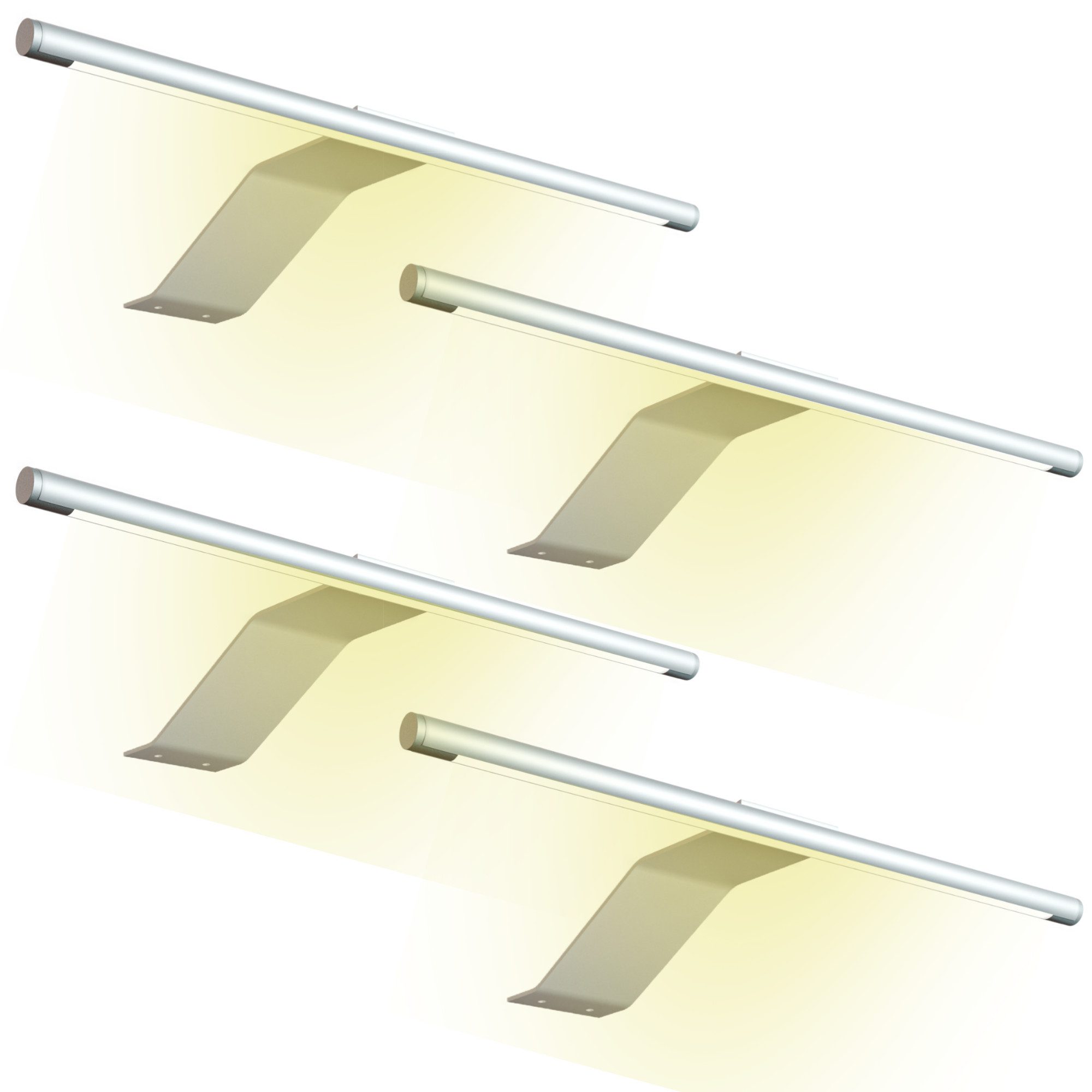 kalb Aufbauleuchte LED Aufbauleuchte 340x170 mm Schrankleuchte 12VDC silbergrau flach 4W