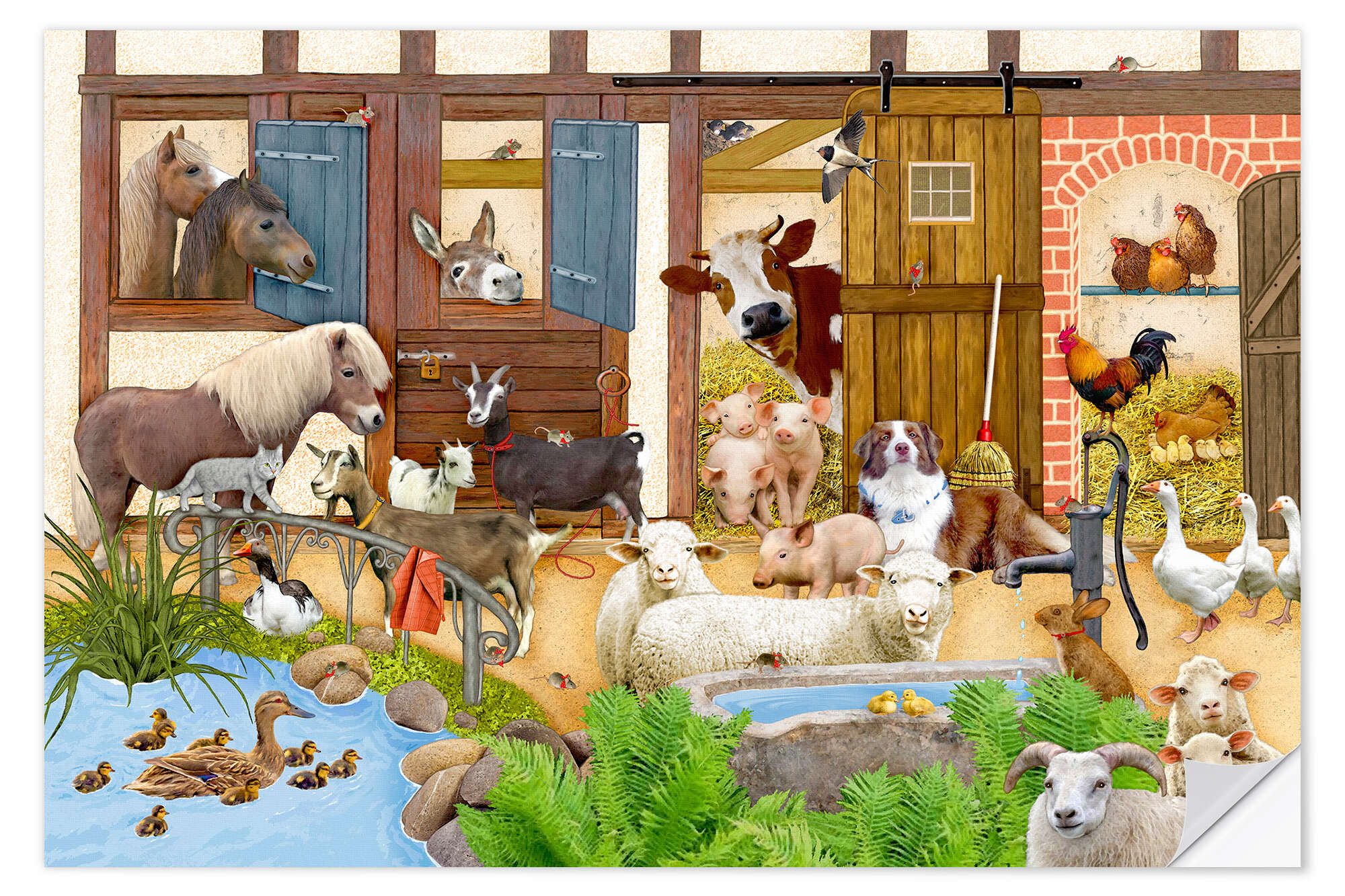 Posterlounge Wandbild Tiere auf dem Bauernhof, günstig online kaufen