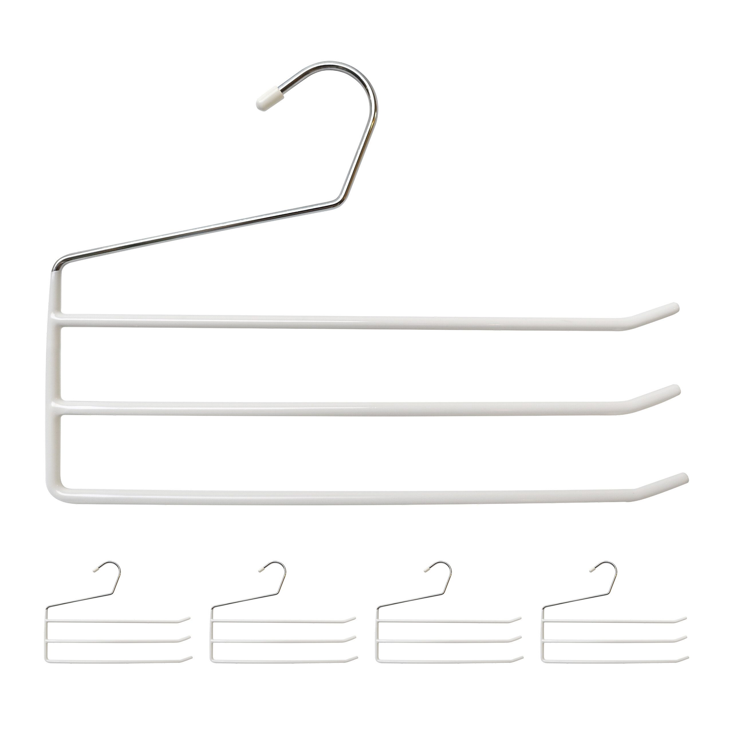 relaxdays Mehrfach-Kleiderbügel Hosenbügel mehrfach 5er Set, weiß günstig online kaufen
