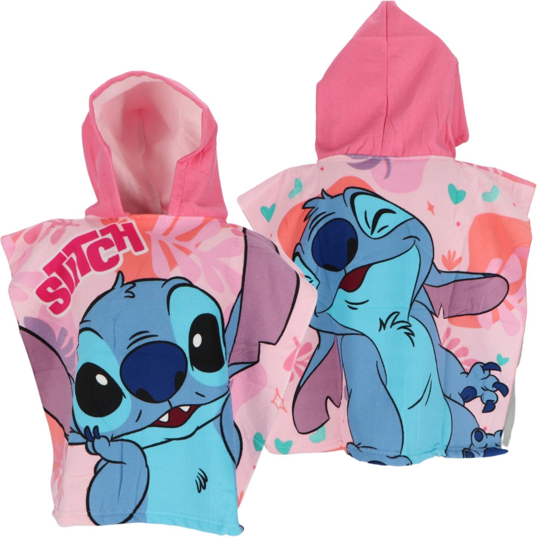 Poncho Lilo & Stitch Poncho Praktischer Mikrofaser Poncho 100x55cm