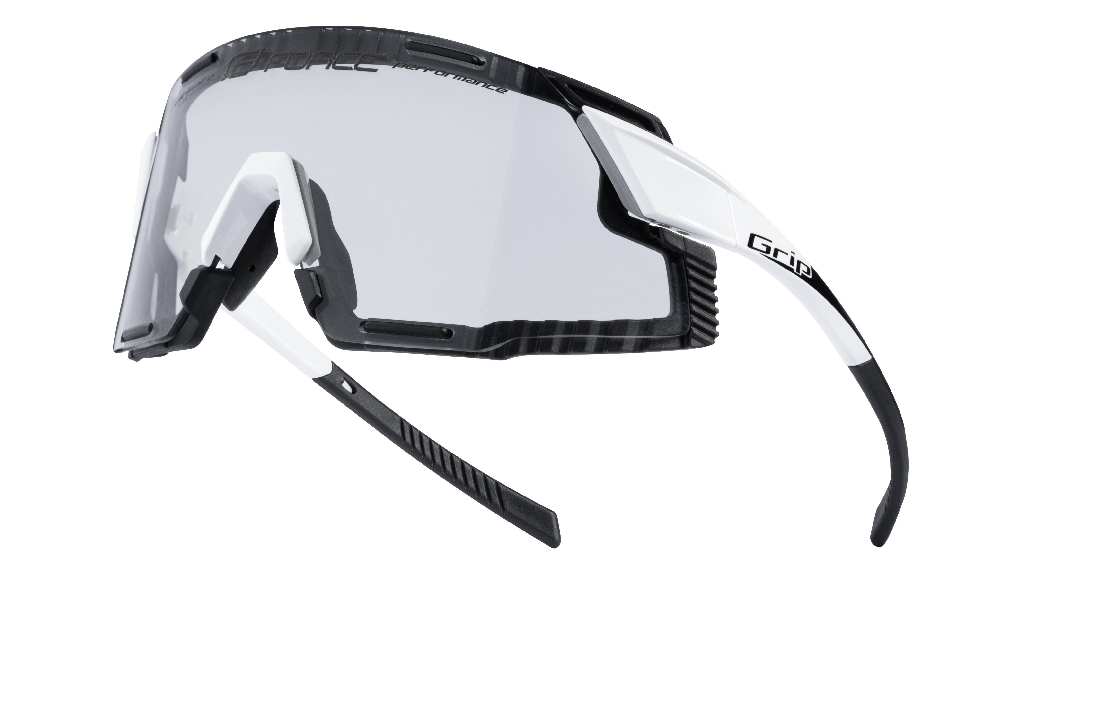 GRIP Fahrradbrille Sonnenbrille FORCE F weiß-schwarz