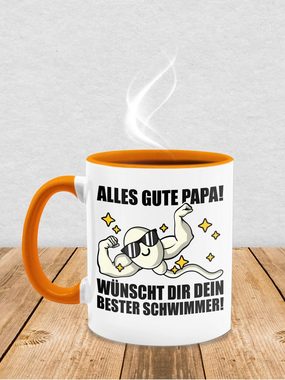 Shirtracer Tasse Alles Gute Papa! Wünscht dir dein bester Schwimmer - schwarz, Keramik, Geschenk Vatertag Kaffeetasse