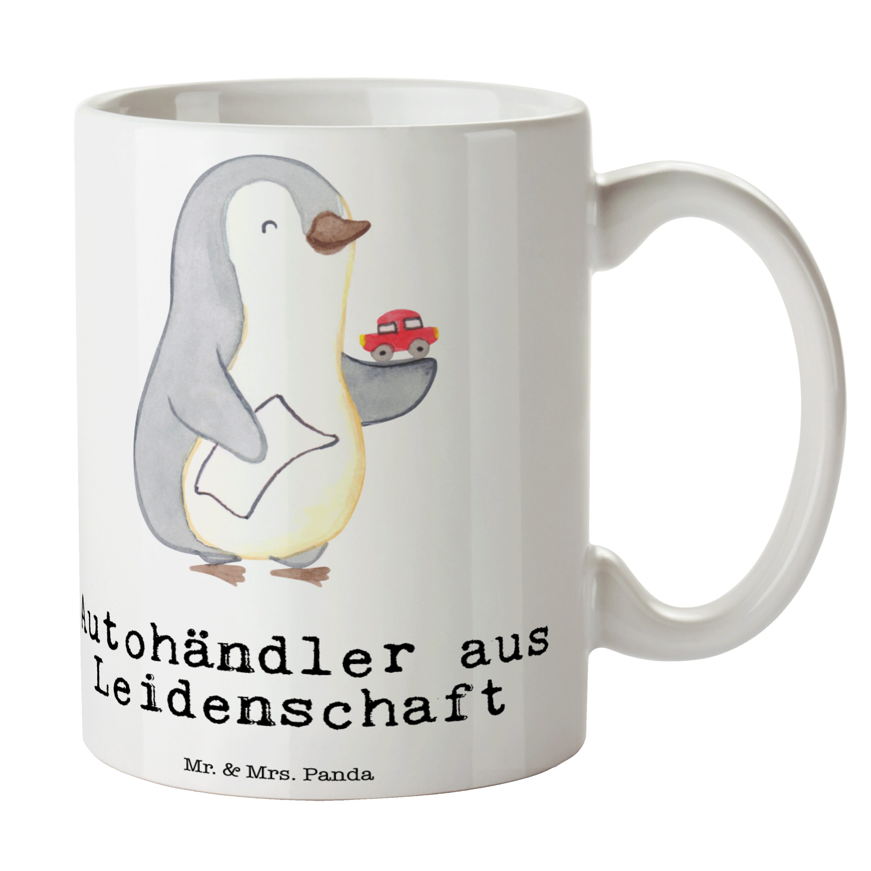 Mrs. - Geschenk, aus Tasse, - Tasse & Leidenschaft Geschenk Autohändler Fahrs, Keramik Weiß Panda Mr.