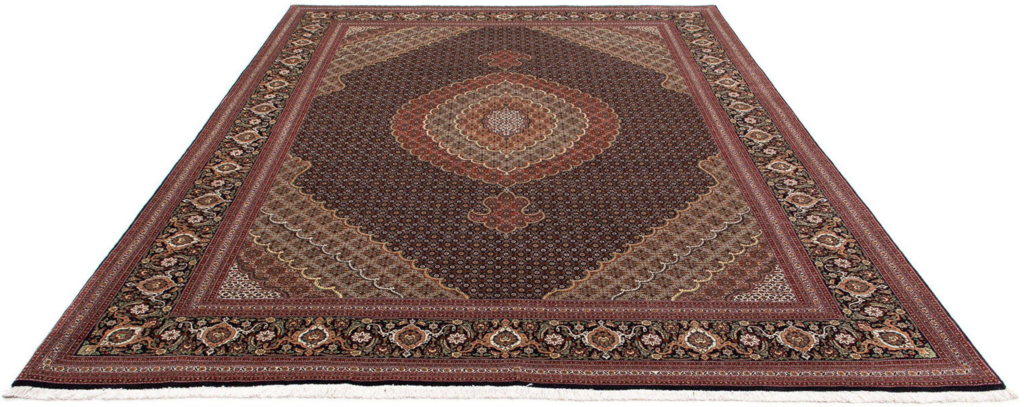 Orientteppich Perser - Täbriz - 345 x 252 cm - braun, morgenland, rechteckig, Höhe: 10 mm, Wohnzimmer, Handgeknüpft, Einzelstück mit Zertifikat