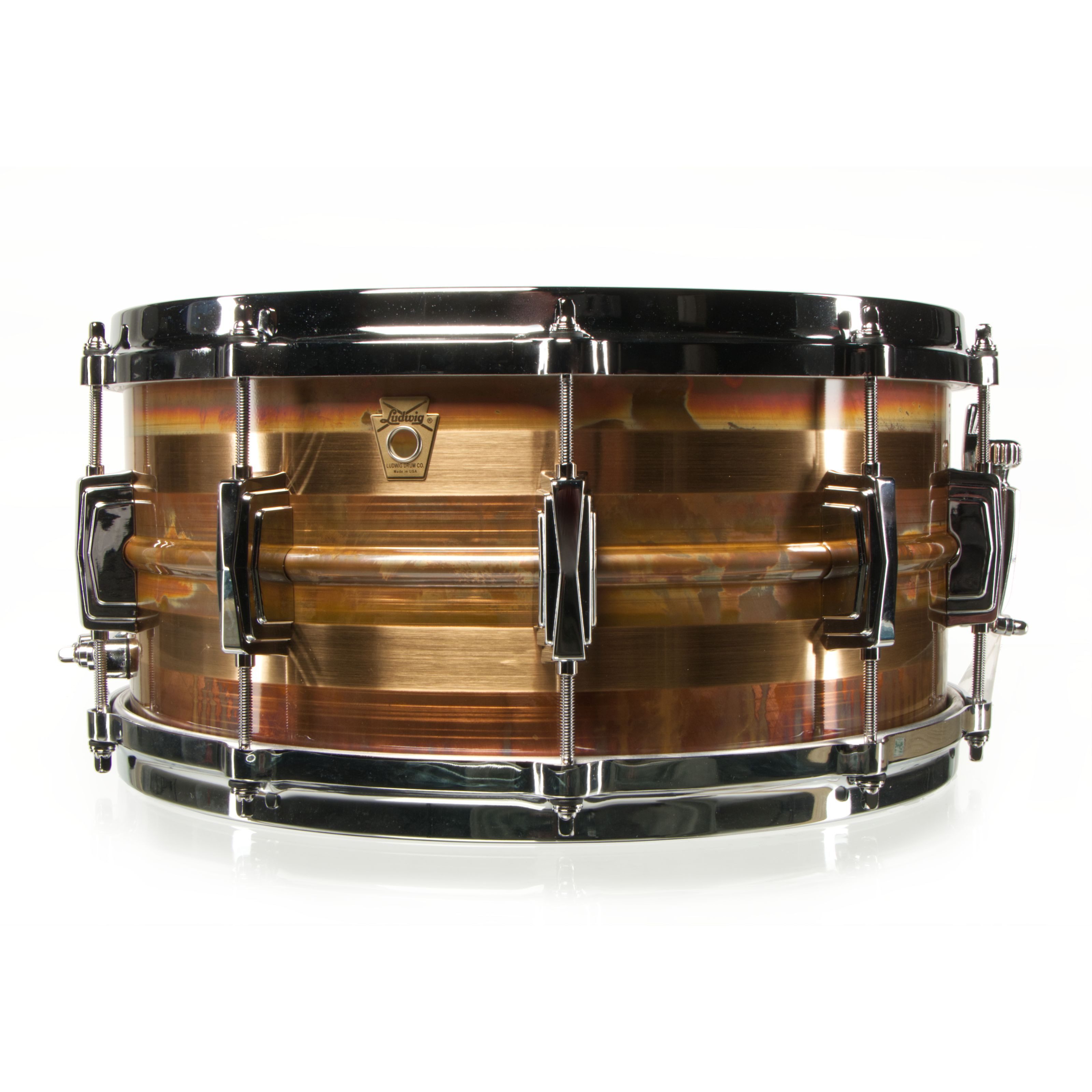 Ludwig Snare Drum, Schlagzeuge, Snare Drums, LB552RS Raw Striped Bronze Snare 14"x6,5" - Snare Drum