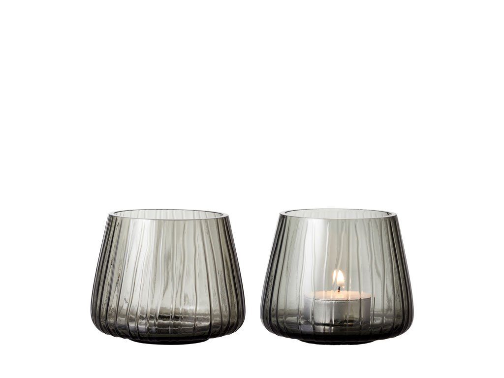 Bitz Teelichthalter Kusintha Teelichthalter smoke 7,5 cm Set 2, Teelichthalter Kusintha 7,5 cm 2 Stck. Smoke Glas